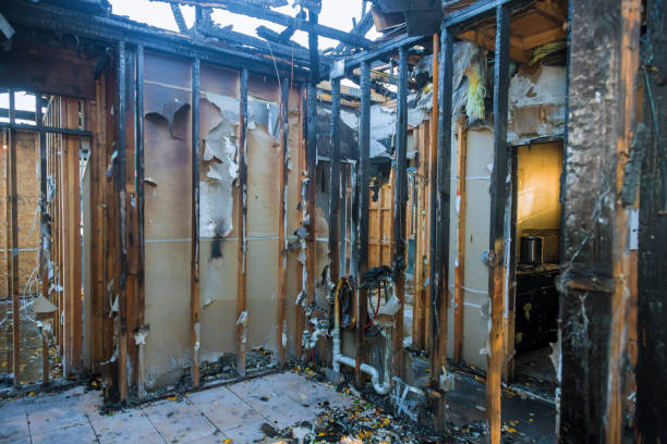 Professional Fire Damage Restoration technician working in Union Grove, WI